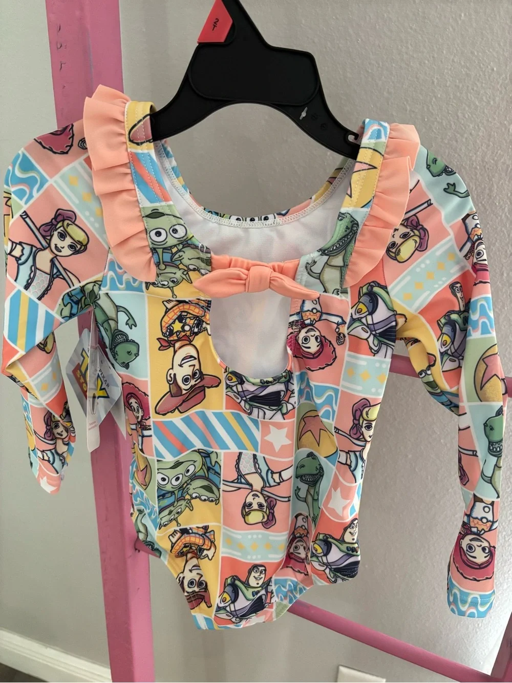 Disney Pastel Multi Toy Story Ruffle One-Piece Swimsuit - Picture 4 of 6